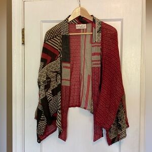 Kantha Bae Sheer Long Sleeve Open Butterfly Crop Top